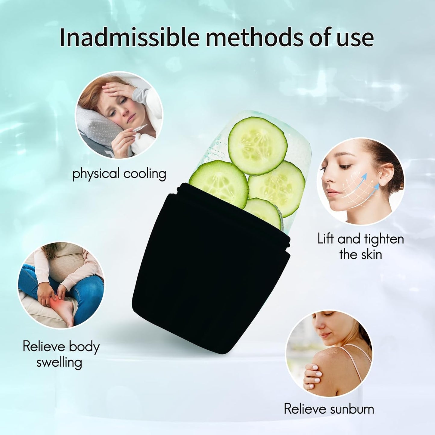 SkincareBasics 2-Pack Ice Roller for Face & Neck – Reusable Silicone Ice Mold for Puffy Eyes, Skin Tightening, Pore Minimizing & Anti-Wrinkle Care